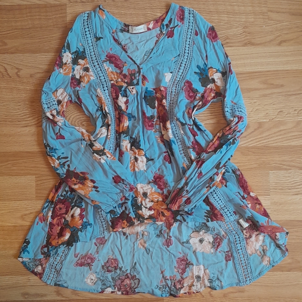 Fall Floral Shirt Dress